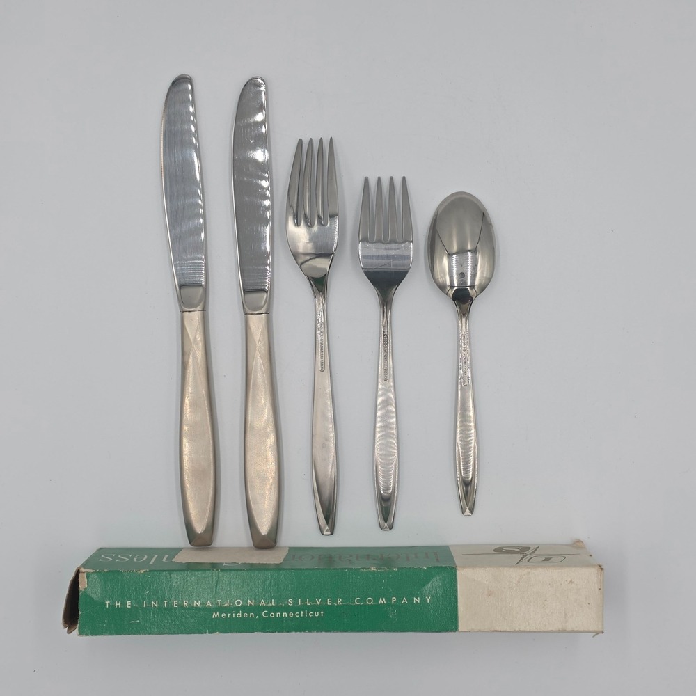 Vtg International Silver Company Flatware Set Insico Stainless USA NASSAU - Picture 2 of 7
